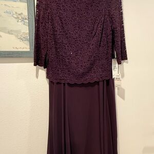 Elegant Purple Lace Dress
